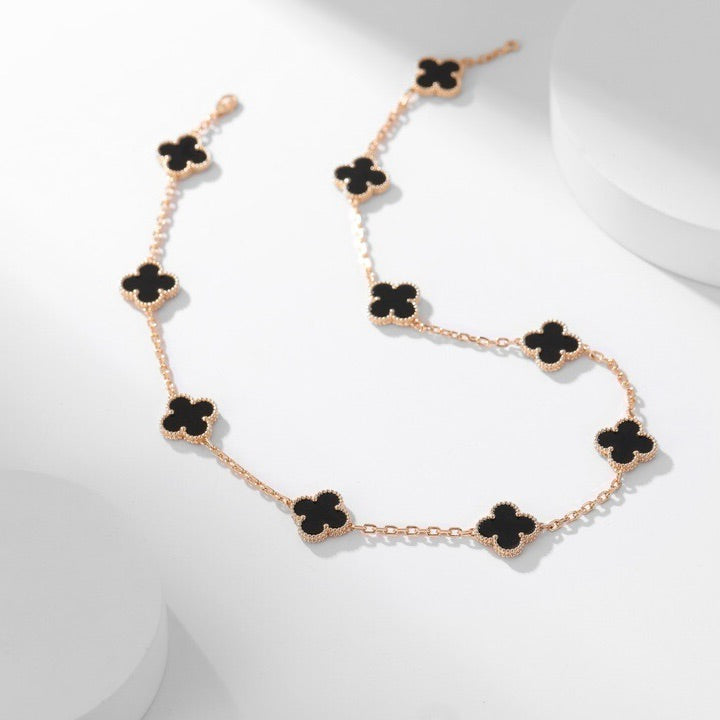 TimiCLOVER 10 MOTIFS ONYX NECKLACE