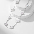 TimiCLOVER 10 MOTIFS WHITE MOTHER OF PEARL NECKLACE
