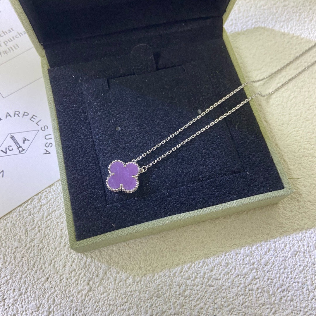 TimiCLOVER 15MM  PURPLE VIOLET NECKLACE
