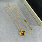 TimiCLOVER 15MM DIAMOND AND YELLOW TIGER'S EYE AGATE necklace