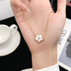 TimiLUCKY  WHITE MOP  PLUM BLOSSOM NECKLACE