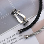 TimiFORCE LARGE HORSESHOE BLACK DIAMOND BRACELET SILVER