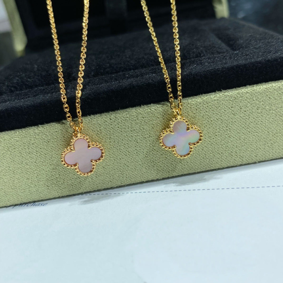 TimiCLOVER 15MM PINK MOTHER-OF-PEARL SINGLE FLOWER NECKLACE