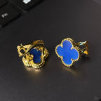[Timi] CLOVER LARGE (20mm) 1 MOTIFS BLUE MOP STUD EARRINGS