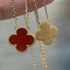 TimiCLOVER 15MM CARNELIAN SINGLE FLOWER NECKLACE