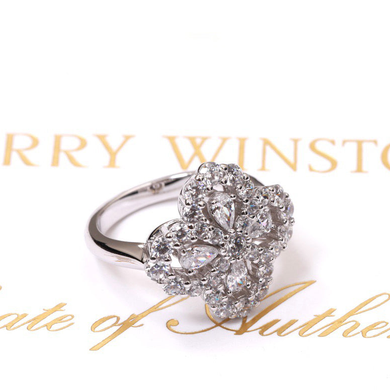 TimiLOOP RING FULL MOTIF DIAMOND 16MM SILVE