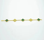 [Timi]New  CLOVER 5 MOTIF MALACHITE BRACELET COLLECTION