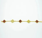 [Timi]New  CLOVER 5 MOTIF RED CORNELIAN BRACELET COLLECTION