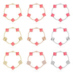 [Timi]New  CLOVER 5 MOTIFS  PINK MOP BRACELET COLLECTION