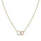 TimiLOVE NECKLACE DOUBLE RING PINK GOLD