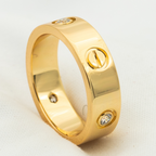 TimiLOVE RING 5.5MM 3 DIAMONDS PINK GOLD