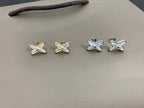 TimiJEUX DE WHITE MOP SILVER DIAMOND EARRINGS