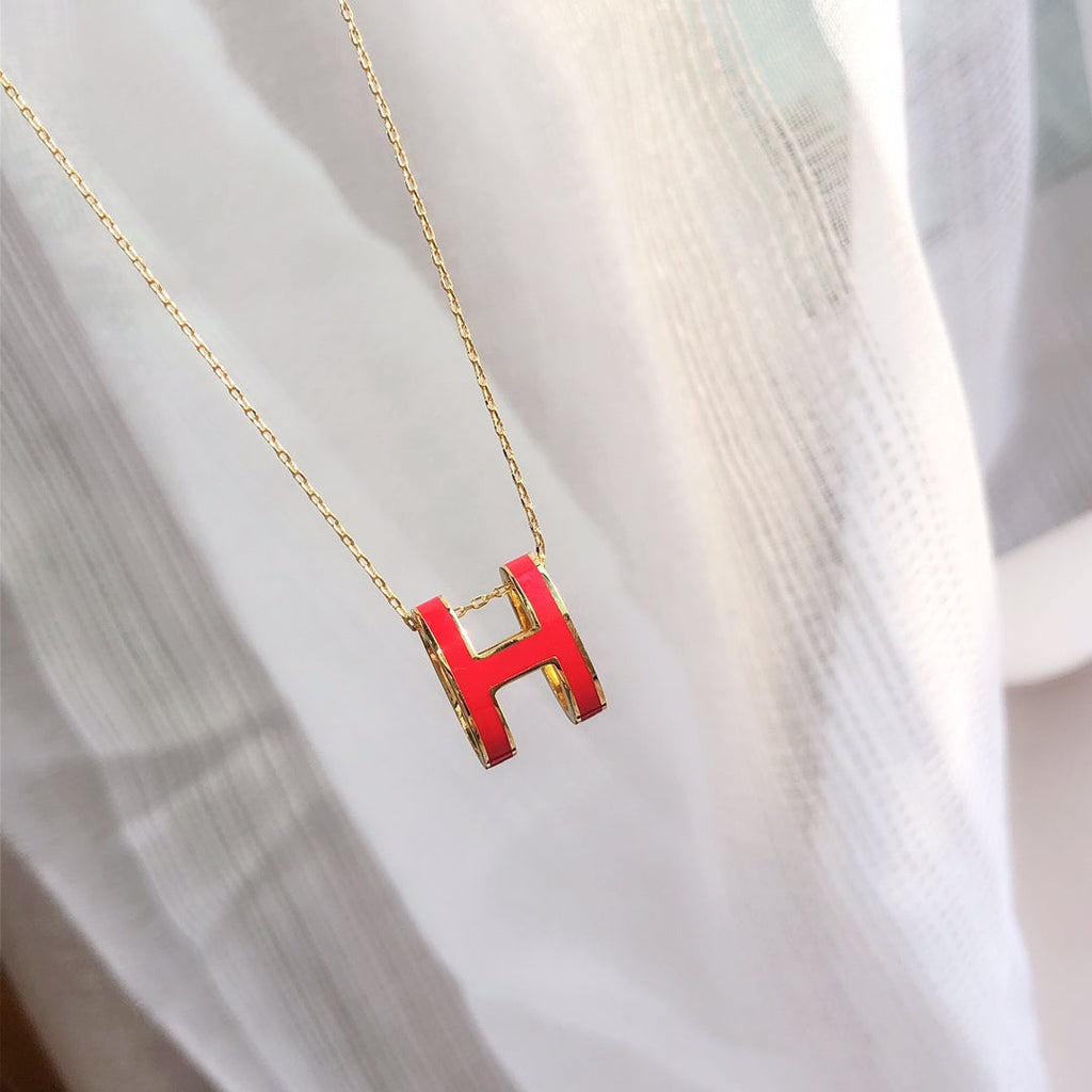 TimiHM CLIC RED ENAMEL GOLD NECKLACE