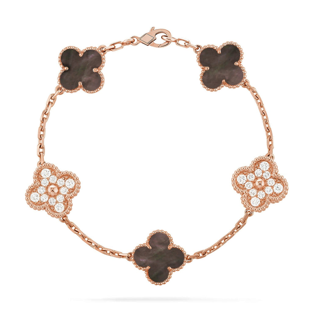[Timi]New  CLOVER 5 MOTIF GRAY MOP BRACELET COLLECTION