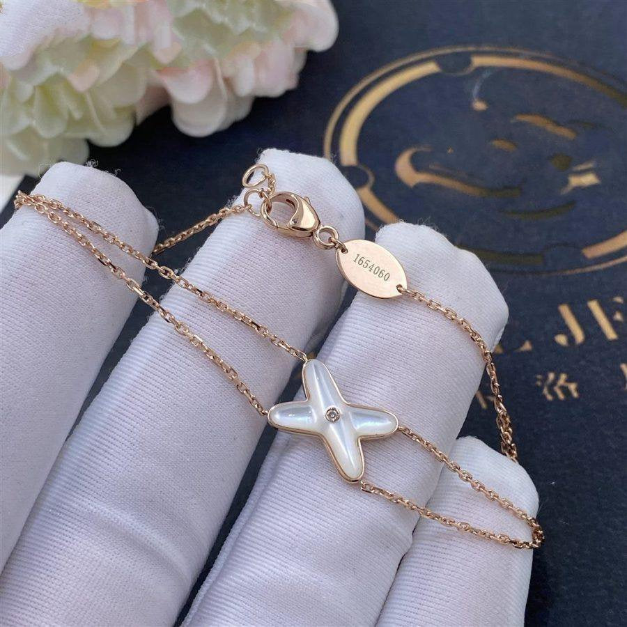TimiJEUX BRACELET WHITE MOP PINK GOLD 1 DIAMOND