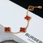 [Timi]New  CLOVER 5 MOTIF RED CORNELIAN BRACELET COLLECTION