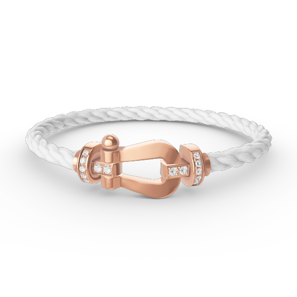 TimiFORCE LARGE HORSESHOE HALF DIAMOND BRACELET ROSE GOLD