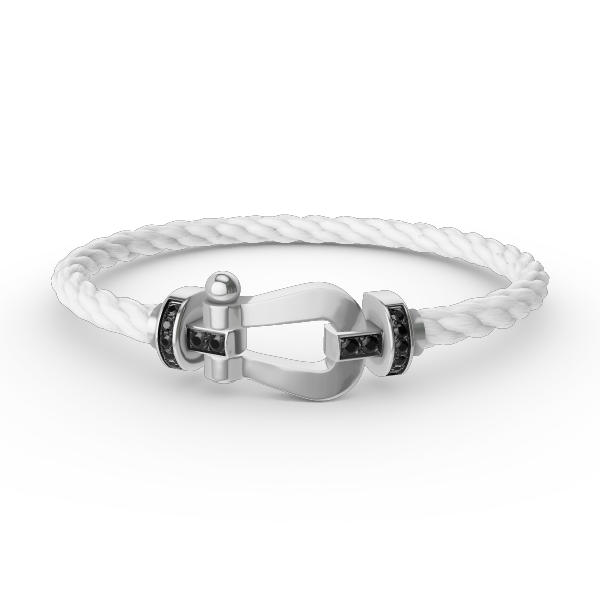 TimiFORCE LARGE HORSESHOE BLACK DIAMOND BRACELET SILVER