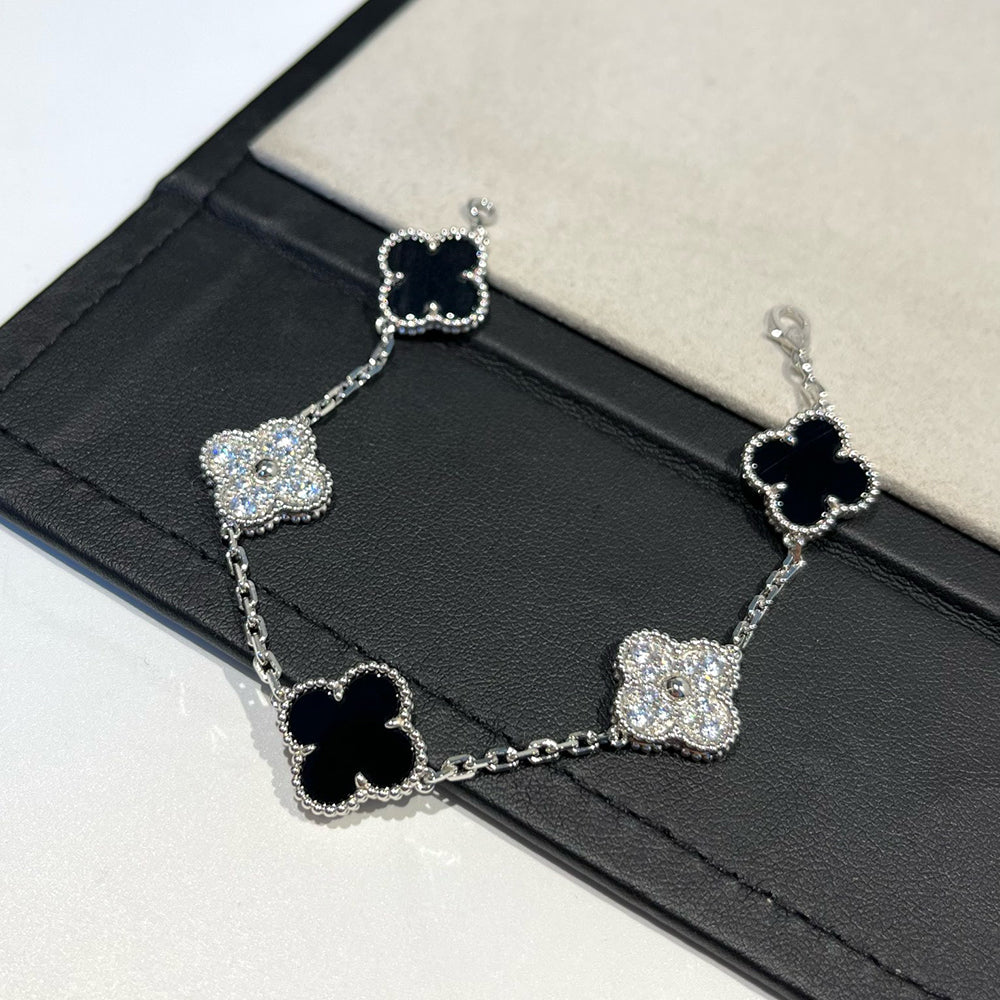 [Timi]New  CLOVER 5 MOTIF ONYXS BRACELET COLLECTION