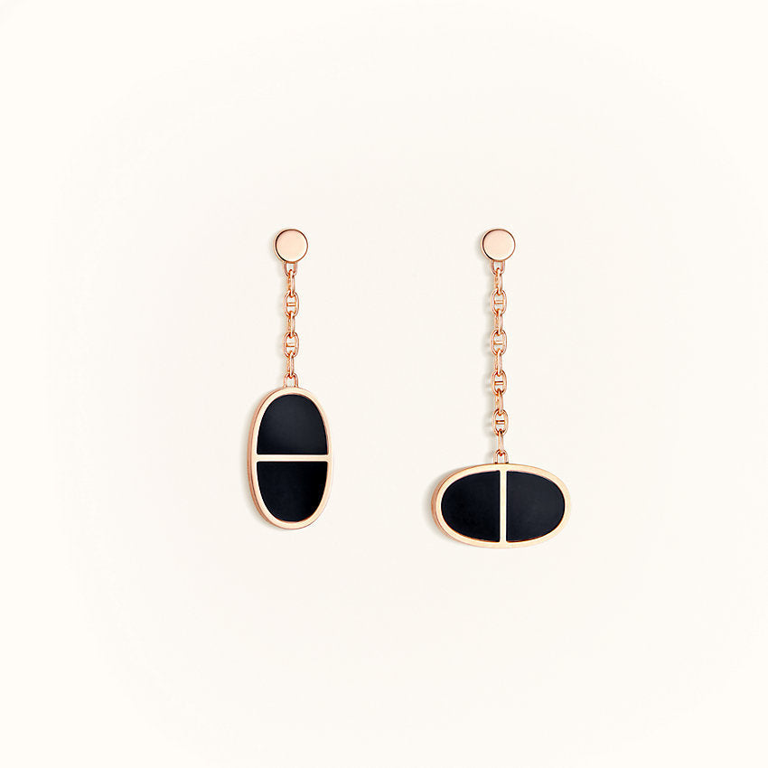 TimiCHAINE VERSO BLACK CERAMIC EARRINGS