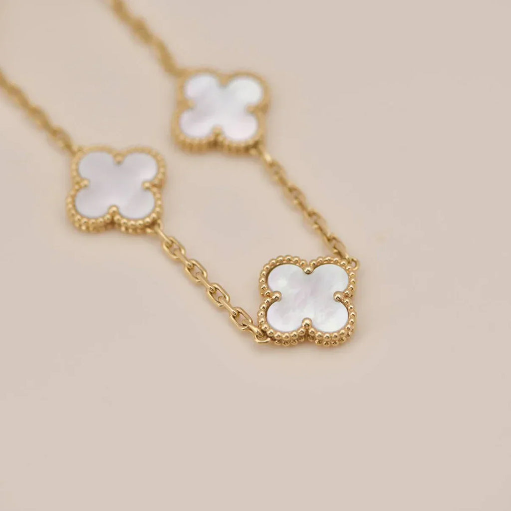 [Timi]New CLOVER WHITE PEARL MOP 5 MOTIF BRACELET COLLECTION