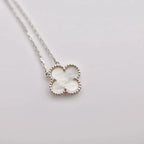 TimiCLOVER  15MM WHITE MOTHER-OF-PEARL SILVER
