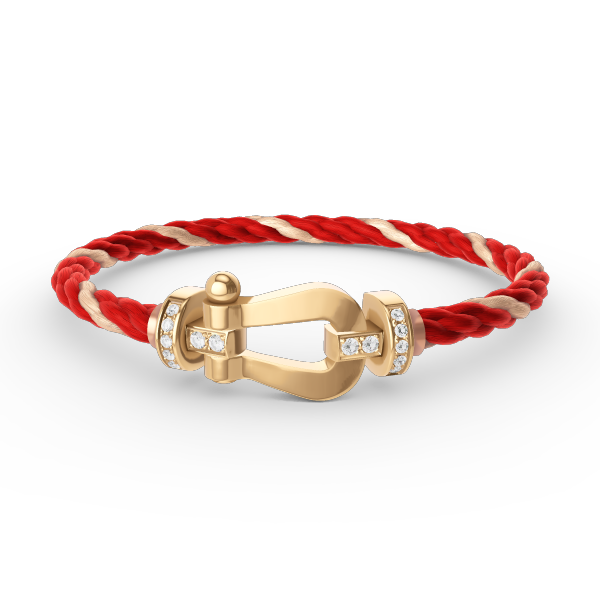 TimiFORCE LARGE HORSESHOE HALF DIAMOND BRACELET GOLD