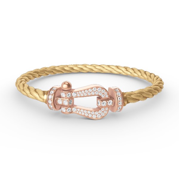 TimiFORCE LARGE HORSESHOE FULL DIAMOND BRACELET ROSE GOLD