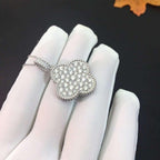 TimiCLOVER 25MM SILVER FULL DIAMOND BIG CLOVER NECKLACE