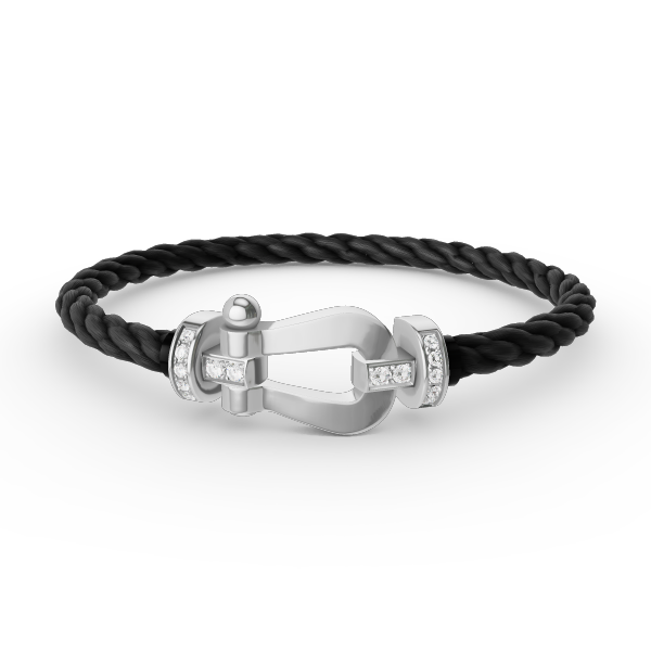 TimiFORCE LARGE HORSESHOE HALF DIAMOND BRACELET SILVER