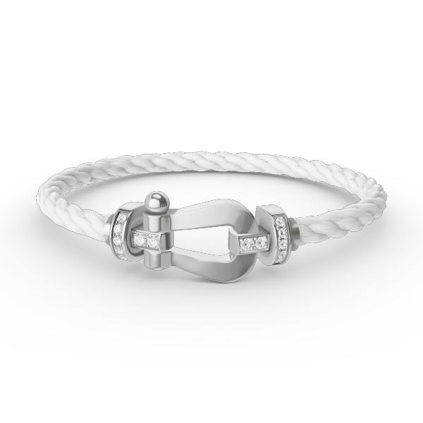 TimiFORCE LARGE HORSESHOE HALF DIAMOND BRACELET SILVER